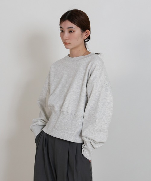 select MOCA(セレクトモカ)の「バックジップオープントップス(スウェット・レディース・スミクロ/オートミール/グレー・FREE)」の3枚目の写真