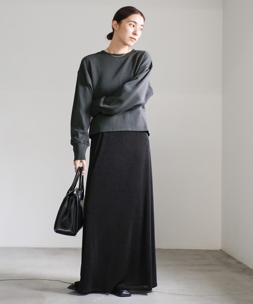 select MOCA(セレクトモカ)の「バックジップオープントップス(スウェット・レディース・スミクロ/オートミール/グレー・FREE)」の4枚目の写真