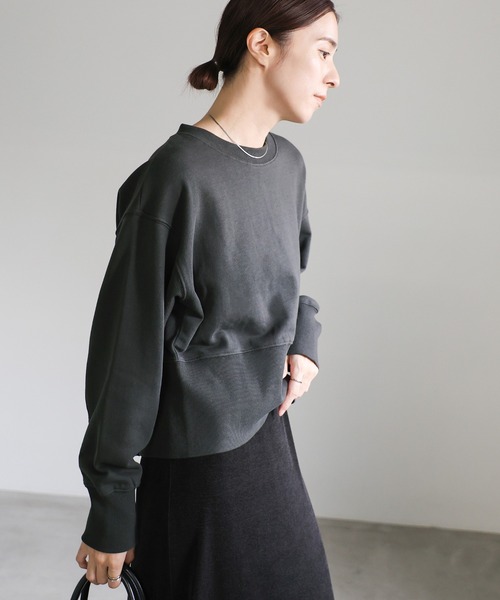 select MOCA(セレクトモカ)の「バックジップオープントップス(スウェット・レディース・スミクロ/オートミール/グレー・FREE)」の10枚目の写真