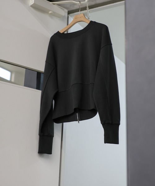 select MOCA(セレクトモカ)の「バックジップオープントップス(スウェット・レディース・スミクロ/オートミール/グレー・FREE)」の17枚目の写真