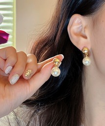 ボリュームパールピアス 両耳用