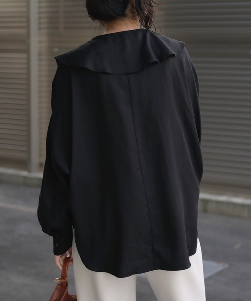 ENFOLD - MSGM ラッフル シャツ ブラウス moment+ ブラウス シャツ シフォンジョーゼットフロントタック
