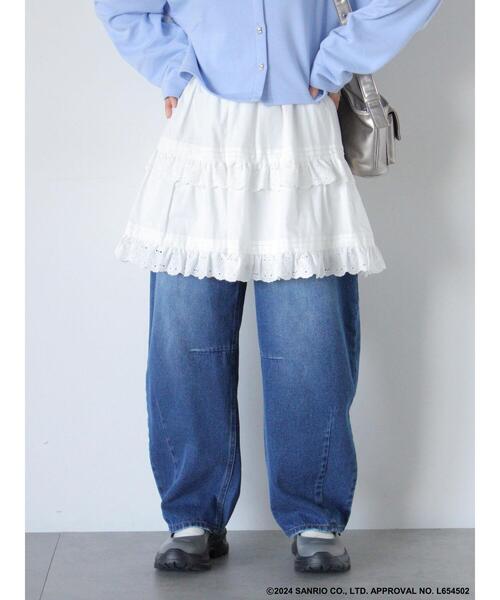 ehka sopo(エヘカソポ)の「【サンリオキャラクターズ】タイニーチャム/レースミニスカート(スカート・レディース・ブラック/オフホワイト・F)」の2枚目の写真