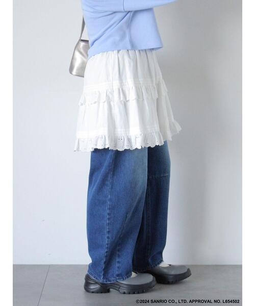 ehka sopo(エヘカソポ)の「【サンリオキャラクターズ】タイニーチャム/レースミニスカート(スカート・レディース・ブラック/オフホワイト・F)」の5枚目の写真