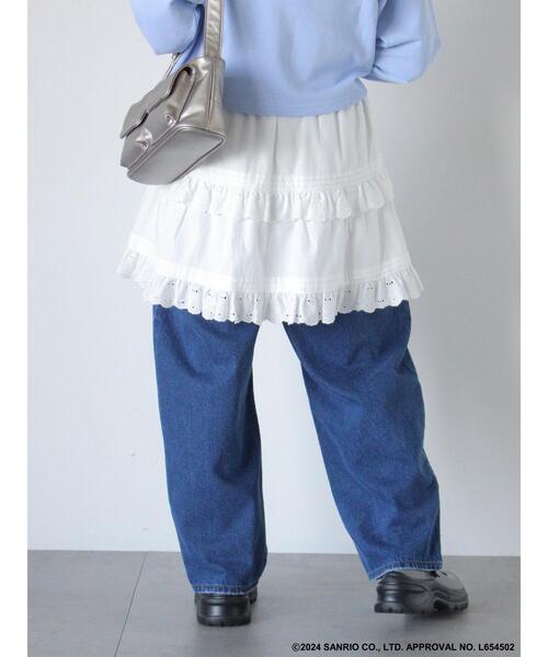 ehka sopo(エヘカソポ)の「【サンリオキャラクターズ】タイニーチャム/レースミニスカート(スカート・レディース・ブラック/オフホワイト・F)」の6枚目の写真