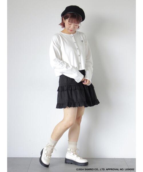 ehka sopo(エヘカソポ)の「【サンリオキャラクターズ】タイニーチャム/レースミニスカート(スカート・レディース・ブラック/オフホワイト・F)」の13枚目の写真