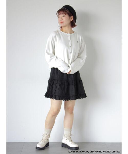 ehka sopo(エヘカソポ)の「【サンリオキャラクターズ】タイニーチャム/レースミニスカート(スカート・レディース・ブラック/オフホワイト・F)」の14枚目の写真
