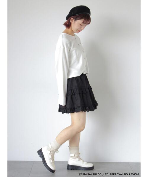 ehka sopo(エヘカソポ)の「【サンリオキャラクターズ】タイニーチャム/レースミニスカート(スカート・レディース・ブラック/オフホワイト・F)」の15枚目の写真