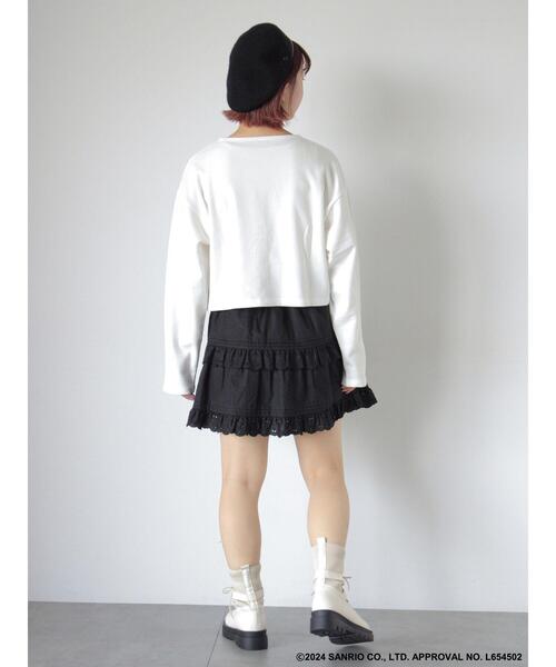 ehka sopo(エヘカソポ)の「【サンリオキャラクターズ】タイニーチャム/レースミニスカート(スカート・レディース・ブラック/オフホワイト・F)」の16枚目の写真
