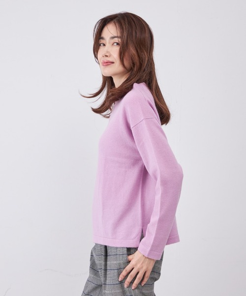 INED（イネド）の「【洗えるウール100％ニット】モックネックプル