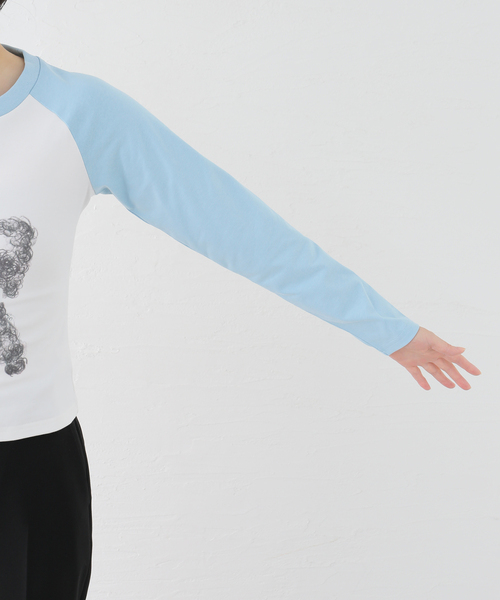 EDIT. FOR LULU(エディットフォールル)の「【YUHAN WANG/ユハン ワン】cat raglan long sleeve top(Tシャツ/カットソー・レディース・ホワイト・SMALL)」の9枚目の写真