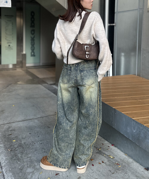 w closet（ダブルクローゼット）の「【SETアイテム】前リボンニットカーディガンSET（カーディガン/ボレロ・レディース・チャコールグレー/アイボリー/ベージュ・FREE）」の13枚目の写真