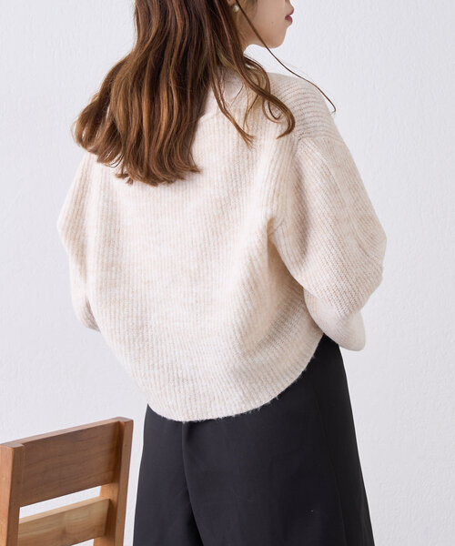 w closet（ダブルクローゼット）の「【SETアイテム】前リボンニットカーディガンSET（カーディガン/ボレロ・レディース・チャコールグレー/アイボリー/ベージュ・FREE）」の19枚目の写真