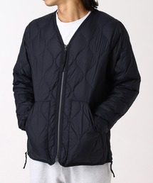 TAION(^CI)TAION MILITARY V NECK W-ZIP DOWN JKT BLAC TAION-101ALSZML-1(_EWPbg/R[g)