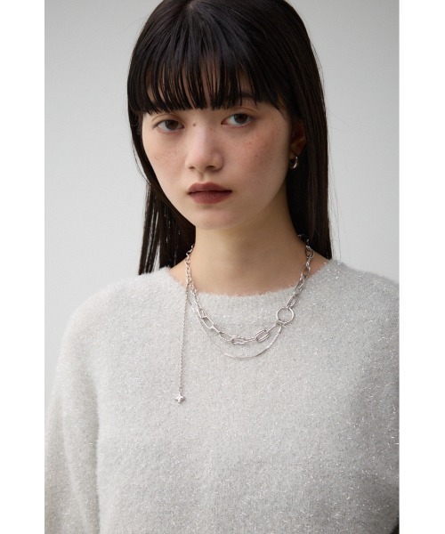AZUL by moussy（アズールバイマウジー）の「ダイヤシェイプドアシンメトリーネックレス（ネックレス・レディース・ゴールド系その他/シルバー・FREE）」の3枚目の写真