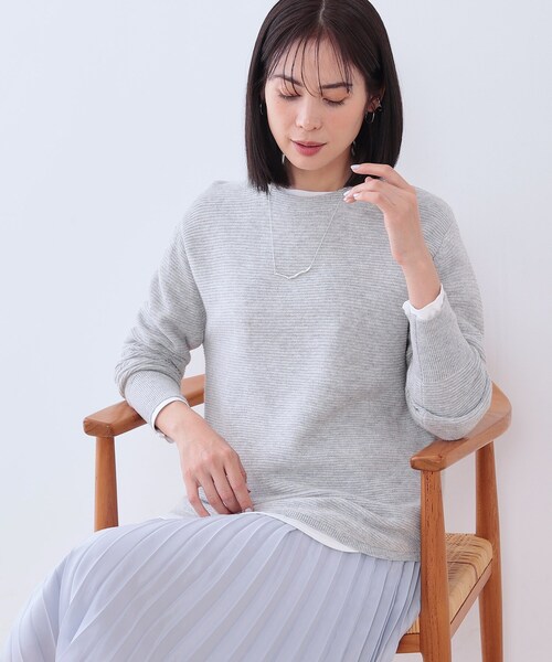 【セール】【カシミヤ混/洗える/ラメ】ボートネックニット(ニット/セーター)|INDIVI(インディヴィ)