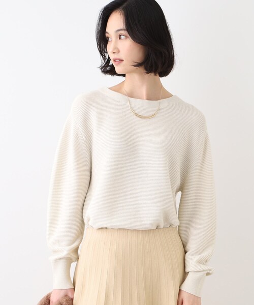 【セール】【カシミヤ混／洗える／ラメ】ボートネックニット（ニット/セーター）｜INDIVI（インディヴィ）