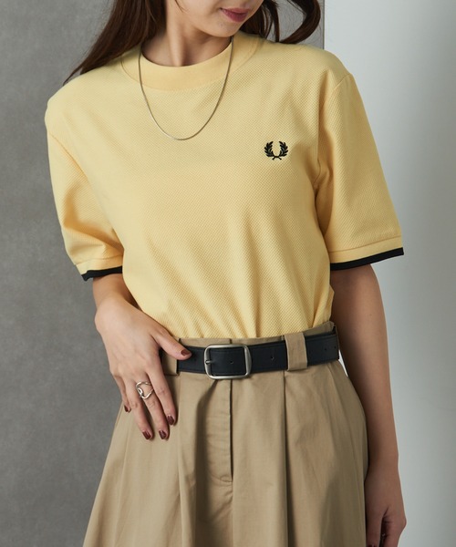 【FRED PERRY】TIPPED CUFF PIQUE SHIRT フレッドペリー ワンポイントロゴ刺繍 鹿の子Tシャツ M4654