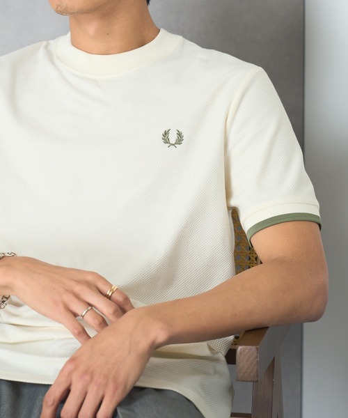 FRED PERRY(フレッドペリー)の「【FRED PERRY】TIPPED CUFF PIQUE SHIRT フレッドペリー ワンポイントロゴ刺繍 鹿の子Tシャツ M4654(Tシャツ/カットソー・レディース・アイボリー/ブラック/ライトイエロー・L/M/S)」の14枚目の写真