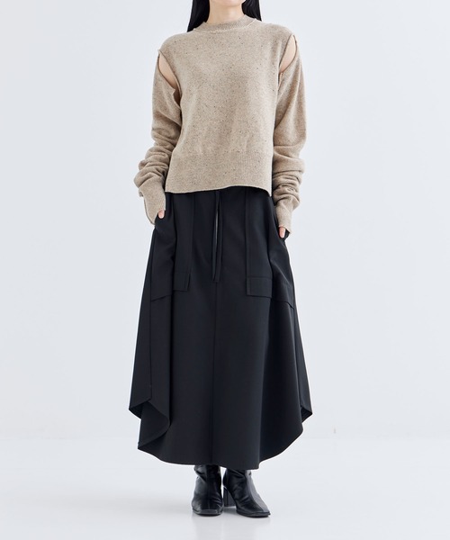 アンスクリア INSCRIRE 24AW 2Way Sweater マルチウェイニットセーター ニット 長袖 プルオーバー ウール F 紺 INSCRIRE/アンスクリア】2 Way Sweater/2wayセーター/マルチ