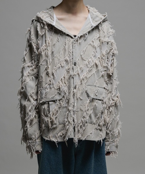 キャスパージョン Fringe denim parka/フリンジデニムパーカー CASPER JOHN（キャスパージョン）の「Fringe denim parka