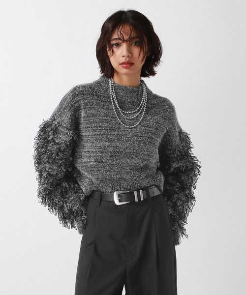 PAGEBOY（ページボーイ）の「ラメハイネックプルオーバー（ニット/セーター・レディース・オフホワイト/ブラック/ブルー・FREE）」の3枚目の写真