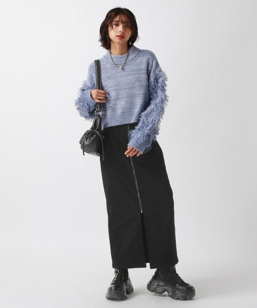 PAGEBOY（ページボーイ）の「ラメハイネックプルオーバー（ニット/セーター・レディース・オフホワイト/ブラック/ブルー・FREE）」の16枚目の写真