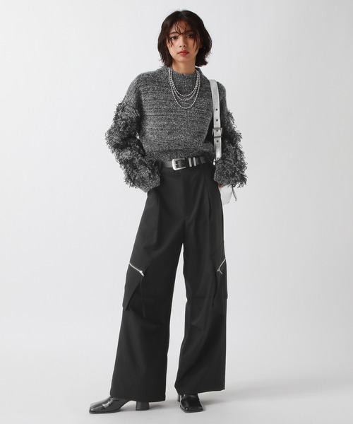 PAGEBOY（ページボーイ）の「ラメハイネックプルオーバー（ニット/セーター・レディース・オフホワイト/ブラック/ブルー・FREE）」の4枚目の写真