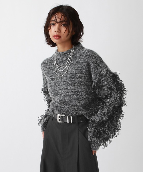 PAGEBOY（ページボーイ）の「ラメハイネックプルオーバー（ニット/セーター・レディース・オフホワイト/ブラック/ブルー・FREE）」の8枚目の写真