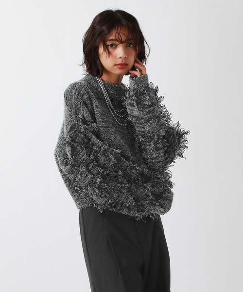 PAGEBOY（ページボーイ）の「ラメハイネックプルオーバー（ニット/セーター・レディース・オフホワイト/ブラック/ブルー・FREE）」の9枚目の写真