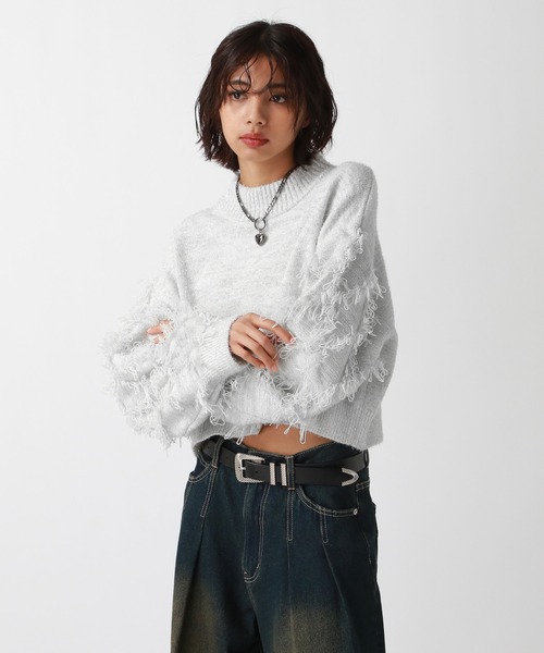 PAGEBOY（ページボーイ）の「ラメハイネックプルオーバー（ニット/セーター・レディース・オフホワイト/ブラック/ブルー・FREE）」の14枚目の写真