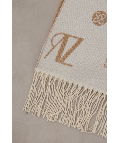 AZUL by moussy(アズールバイマウジー)の「モノグラム柄ストール(ストール/ショール・レディース・アイボリー/ブラック・FREE)」の3枚目の写真