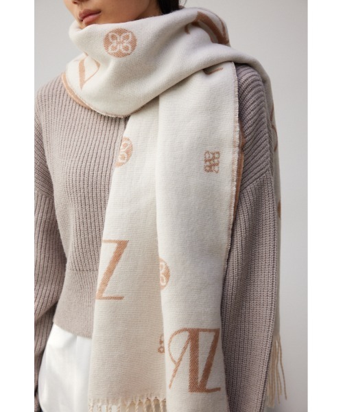 AZUL by moussy(アズールバイマウジー)の「モノグラム柄ストール(ストール/ショール・レディース・アイボリー/ブラック・FREE)」の15枚目の写真