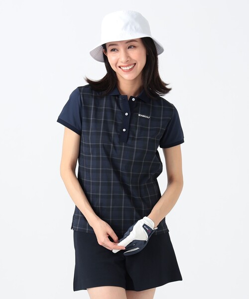 セール】〈WOMEN〉PURPLE LABEL / チェック 切り替え ポロシャツ