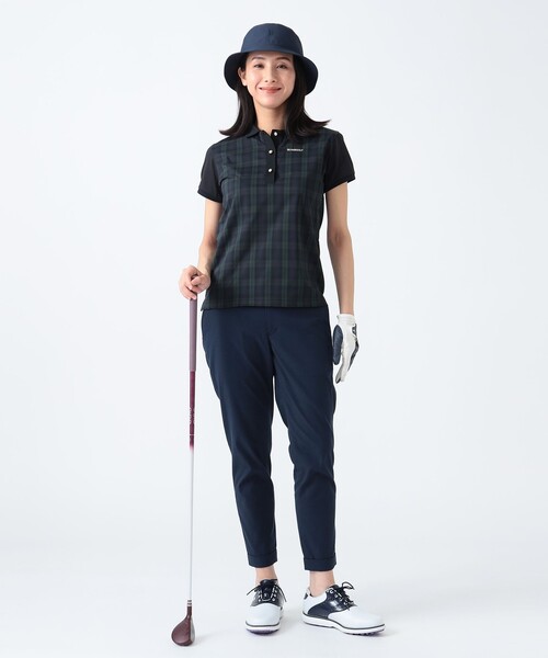 セール】〈WOMEN〉PURPLE LABEL / チェック 切り替え ポロシャツ