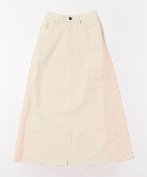 Q（キュー）の「デニムドッキングスカート（デニムスカート・レディース・ネイビー/ホワイト・MEDIUM）」の3枚目の写真