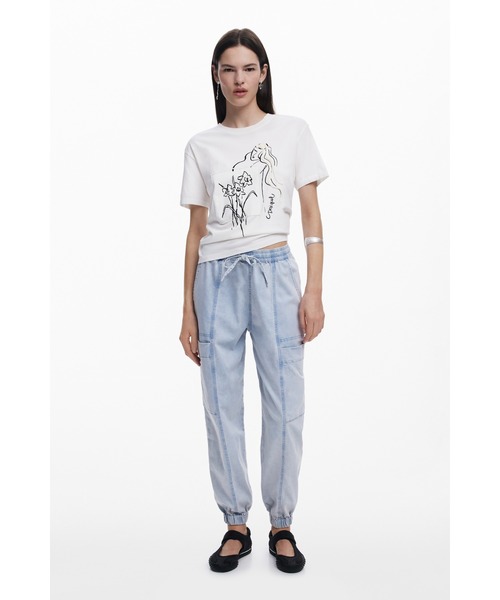 Desigual（デシグアル）の「アーティーラインアート フェミニンTシャツ（Tシャツ/カットソー・レディース・ホワイト・XL/L/M/S/XS）」の3枚目の写真