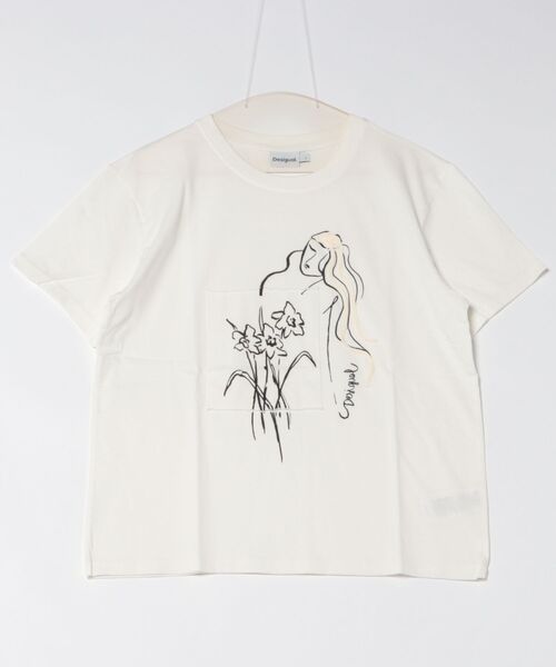 Desigual（デシグアル）の「アーティーラインアート フェミニンTシャツ（Tシャツ/カットソー・レディース・ホワイト・XL/L/M/S/XS）」の6枚目の写真