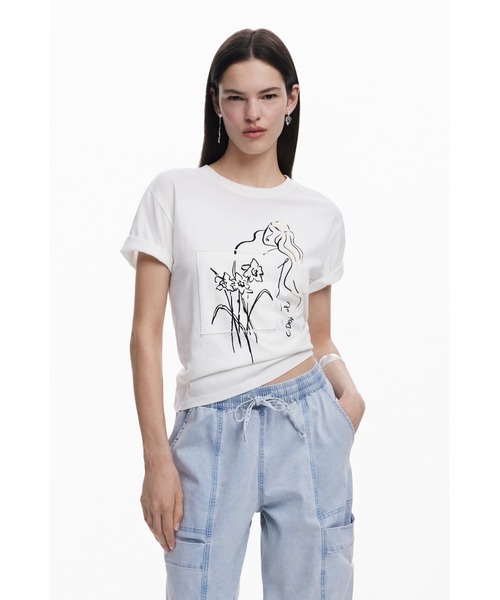 Desigual（デシグアル）の「アーティーラインアート フェミニンTシャツ（Tシャツ/カットソー・レディース・ホワイト・XL/L/M/S/XS）」の7枚目の写真