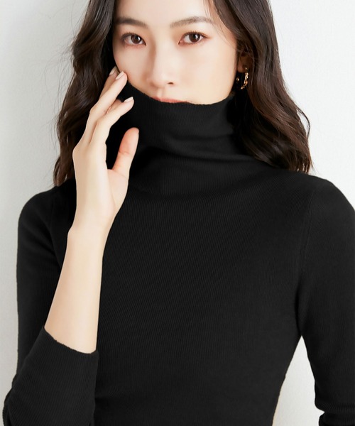 blackdia ocean(ブラックダイヤオーシャン)の「blackdia ocean タートルネックニット(ニット/セーター・レディース・ベージュ/ホワイト/ブラウン/ブラック・SMALL/MEDIUM)」の10枚目の写真