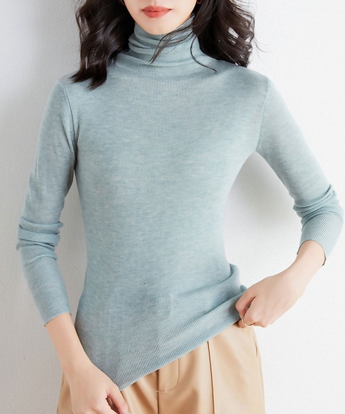 blackdia ocean(ブラックダイヤオーシャン)の「blackdia ocean タートルネックニット(ニット/セーター・レディース・ベージュ/ホワイト/ブラウン/ブラック・SMALL/MEDIUM)」の14枚目の写真