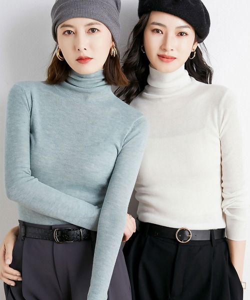 blackdia ocean(ブラックダイヤオーシャン)の「blackdia ocean タートルネックニット(ニット/セーター・レディース・ベージュ/ホワイト/ブラウン/ブラック・SMALL/MEDIUM)」の6枚目の写真