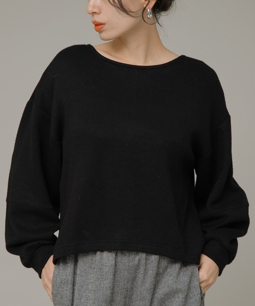 URBAN RESEARCH Sonny Label(アーバンリサーチサニーレーベル)の「ニットライクボリュームスリーブプルオーバー(Tシャツ/カットソー・レディース・ブラック/グレー系その他/ラベンダー・FREE)」の1枚目の写真