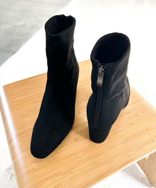 SOROTTO(ソロット)の「シンプル ストレッチショートブーツ/バックファスナー(ブーツ・レディース・ブラウン/ブラック系その他/ブラック・LL/L/M/S)」の21枚目の写真