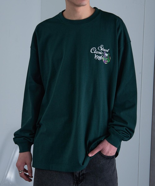 AIRWALK（エアウォーク）の「【AIRWALK】ワンポイントモンスターグラフィック オーバーサイズロンT（Tシャツ/カットソー・メンズ・グレー/ブラック/ネイビー/ホワイト/グリーン・M/L/XL/S）」の4枚目の写真