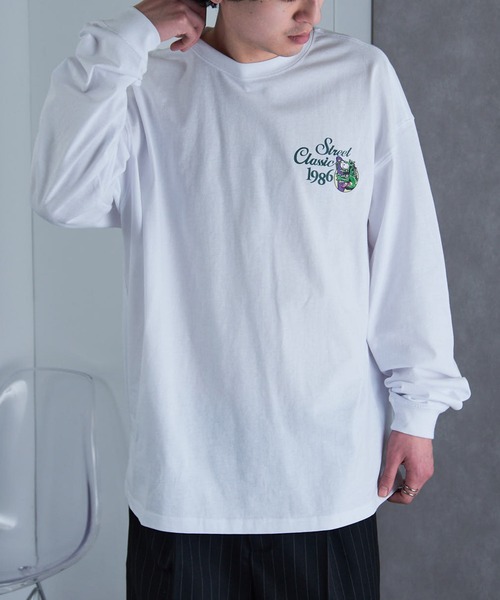 AIRWALK（エアウォーク）の「【AIRWALK】ワンポイントモンスターグラフィック オーバーサイズロンT（Tシャツ/カットソー・メンズ・グレー/ブラック/ネイビー/ホワイト/グリーン・M/L/XL/S）」の16枚目の写真