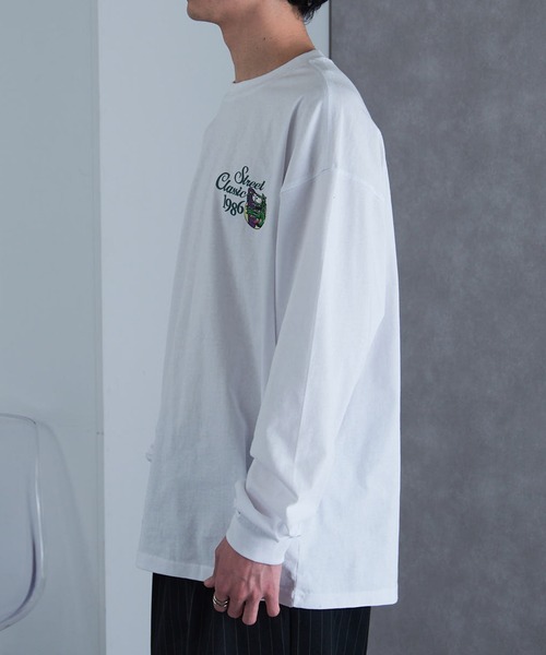 AIRWALK（エアウォーク）の「【AIRWALK】ワンポイントモンスターグラフィック オーバーサイズロンT（Tシャツ/カットソー・メンズ・グレー/ブラック/ネイビー/ホワイト/グリーン・M/L/XL/S）」の18枚目の写真