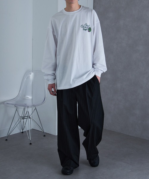 AIRWALK（エアウォーク）の「【AIRWALK】ワンポイントモンスターグラフィック オーバーサイズロンT（Tシャツ/カットソー・メンズ・グレー/ブラック/ネイビー/ホワイト/グリーン・M/L/XL/S）」の19枚目の写真