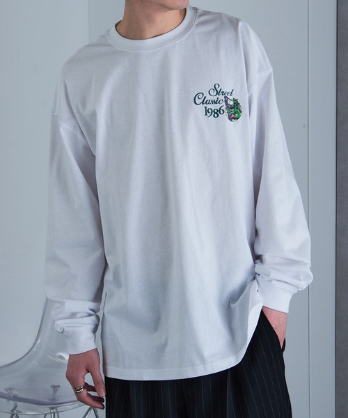 AIRWALK（エアウォーク）の「【AIRWALK】ワンポイントモンスターグラフィック オーバーサイズロンT（Tシャツ/カットソー・メンズ・グレー/ブラック/ネイビー/ホワイト/グリーン・M/L/XL/S）」の17枚目の写真