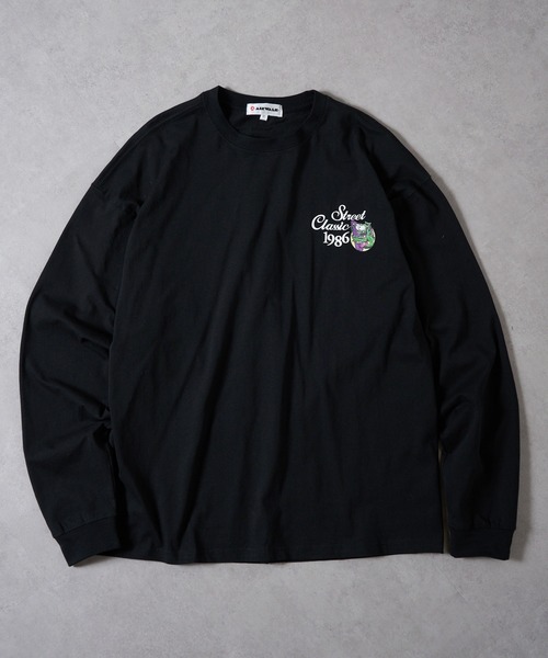 AIRWALK（エアウォーク）の「【AIRWALK】ワンポイントモンスターグラフィック オーバーサイズロンT（Tシャツ/カットソー・メンズ・グレー/ブラック/ネイビー/ホワイト/グリーン・M/L/XL/S）」の7枚目の写真